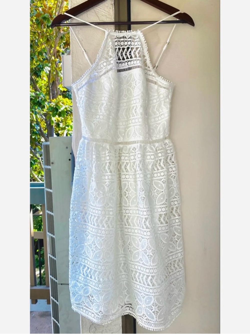 Trina Turk White Crochet Halter Midi Dress - Picture 7 of 7